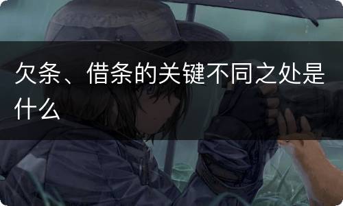 欠条、借条的关键不同之处是什么