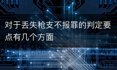 对于丢失枪支不报罪的判定要点有几个方面