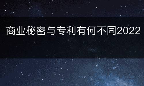 商业秘密与专利有何不同2022