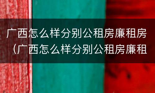 广西怎么样分别公租房廉租房（广西怎么样分别公租房廉租房呢）