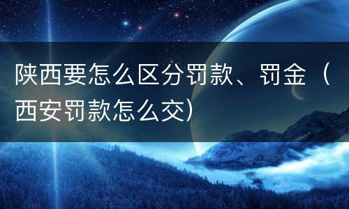 陕西要怎么区分罚款、罚金（西安罚款怎么交）