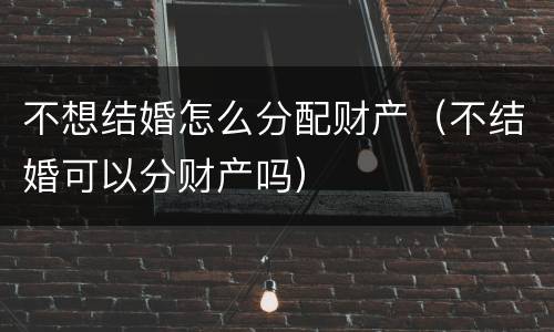 不想结婚怎么分配财产（不结婚可以分财产吗）