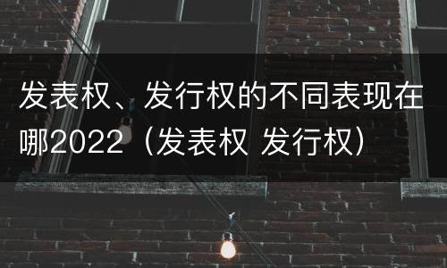 发表权、发行权的不同表现在哪2022（发表权 发行权）