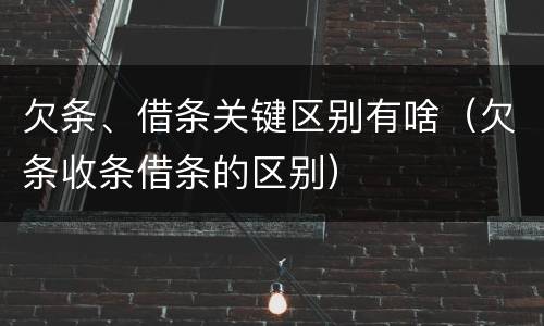 欠条、借条关键区别有啥（欠条收条借条的区别）