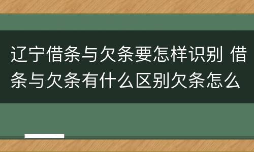 辽宁借条与欠条要怎样识别 借条与欠条有什么区别欠条怎么写