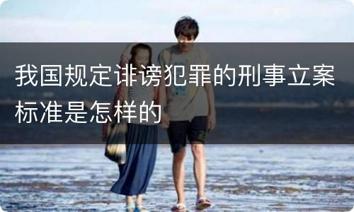 我国规定诽谤犯罪的刑事立案标准是怎样的