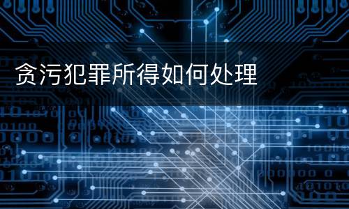 贪污犯罪所得如何处理
