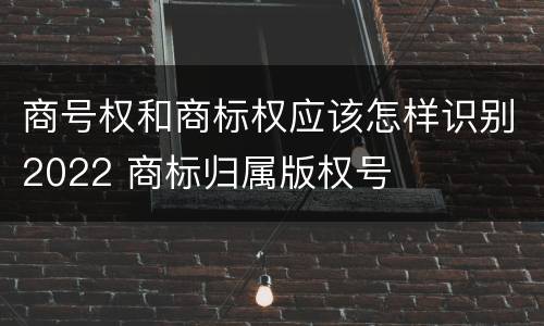 商号权和商标权应该怎样识别2022 商标归属版权号