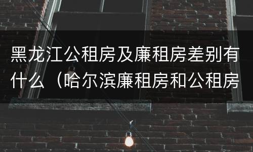 黑龙江公租房及廉租房差别有什么（哈尔滨廉租房和公租房有什么区别）