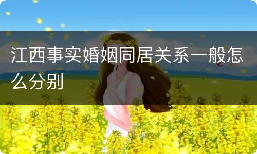 江西事实婚姻同居关系一般怎么分别