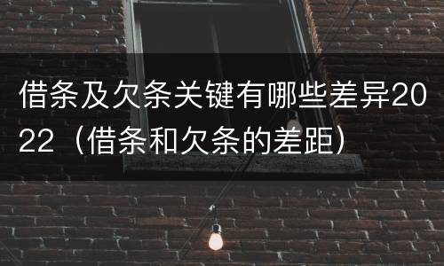 借条及欠条关键有哪些差异2022（借条和欠条的差距）