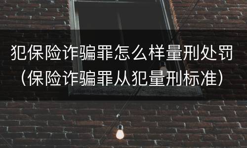犯保险诈骗罪怎么样量刑处罚（保险诈骗罪从犯量刑标准）