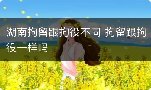 湖南拘留跟拘役不同 拘留跟拘役一样吗