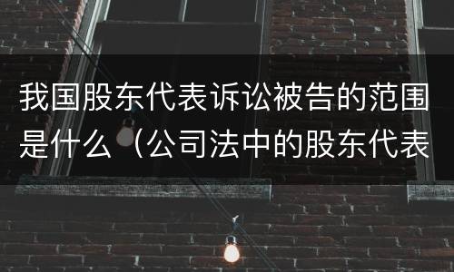 我国股东代表诉讼被告的范围是什么（公司法中的股东代表诉讼制度）