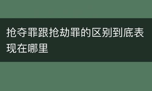 抢夺罪跟抢劫罪的区别到底表现在哪里