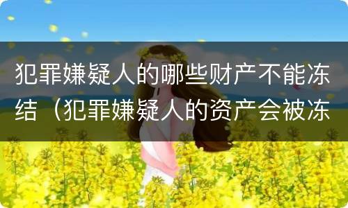 犯罪嫌疑人的哪些财产不能冻结（犯罪嫌疑人的资产会被冻结吗）