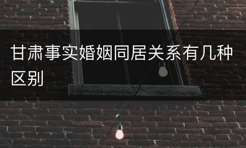 甘肃事实婚姻同居关系有几种区别