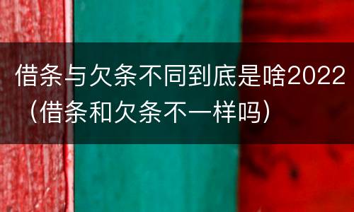 借条与欠条不同到底是啥2022（借条和欠条不一样吗）