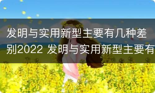 发明与实用新型主要有几种差别2022 发明与实用新型主要有几种差别2022英语