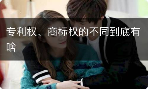 专利权、商标权的不同到底有啥