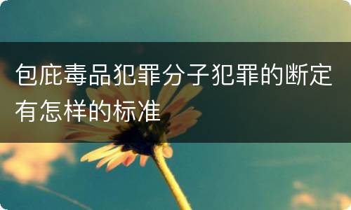 包庇毒品犯罪分子犯罪的断定有怎样的标准
