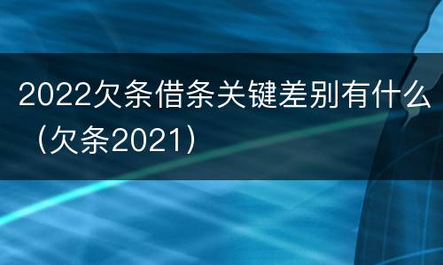 2022欠条借条关键差别有什么（欠条2021）