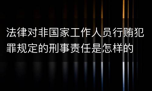 法律对非国家工作人员行贿犯罪规定的刑事责任是怎样的