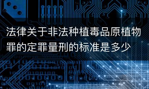 法律关于非法种植毒品原植物罪的定罪量刑的标准是多少