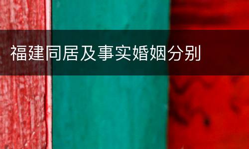 福建同居及事实婚姻分别