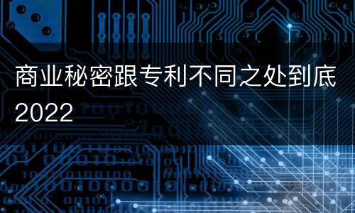 商业秘密跟专利不同之处到底2022