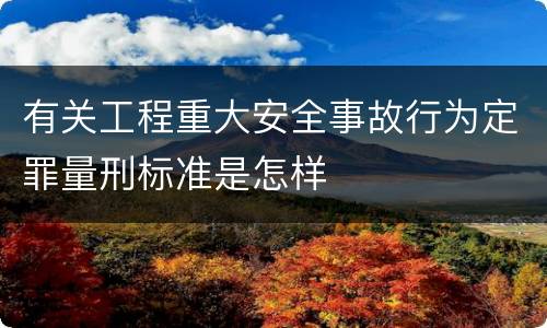 有关工程重大安全事故行为定罪量刑标准是怎样
