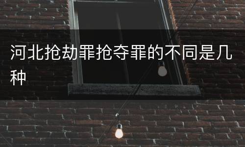 河北抢劫罪抢夺罪的不同是几种