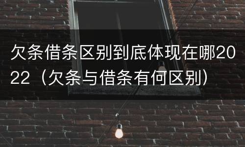 欠条借条区别到底体现在哪2022（欠条与借条有何区别）