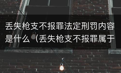 丢失枪支不报罪法定刑罚内容是什么（丢失枪支不报罪属于）