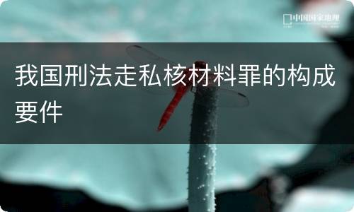我国刑法走私核材料罪的构成要件