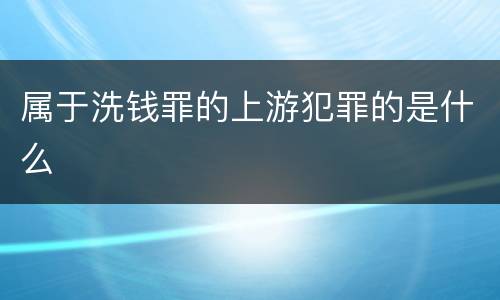 属于洗钱罪的上游犯罪的是什么