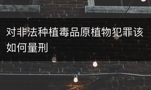 对非法种植毒品原植物犯罪该如何量刑