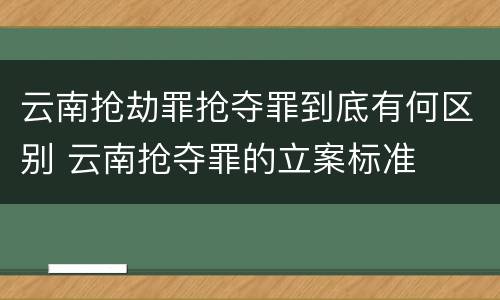 云南抢劫罪抢夺罪到底有何区别 云南抢夺罪的立案标准