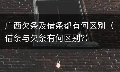 广西欠条及借条都有何区别（借条与欠条有何区别?）
