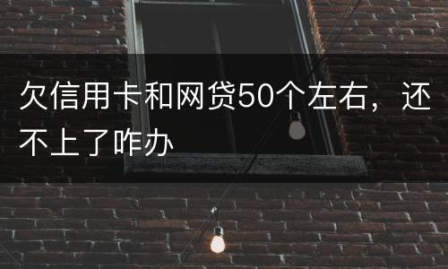 欠信用卡和网贷50个左右，还不上了咋办