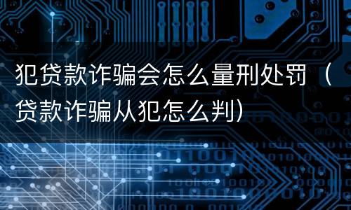 犯贷款诈骗会怎么量刑处罚（贷款诈骗从犯怎么判）