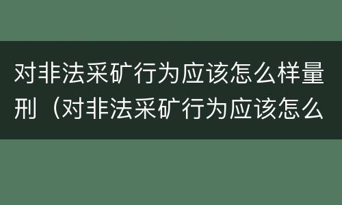 对非法采矿行为应该怎么样量刑（对非法采矿行为应该怎么样量刑呢）