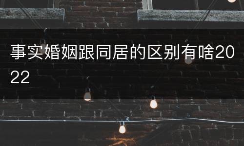 事实婚姻跟同居的区别有啥2022