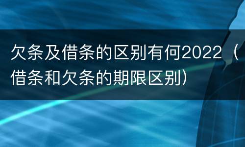 欠条及借条的区别有何2022（借条和欠条的期限区别）