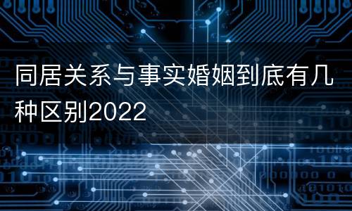 同居关系与事实婚姻到底有几种区别2022