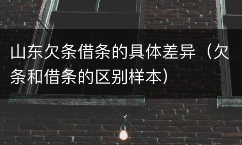山东欠条借条的具体差异（欠条和借条的区别样本）