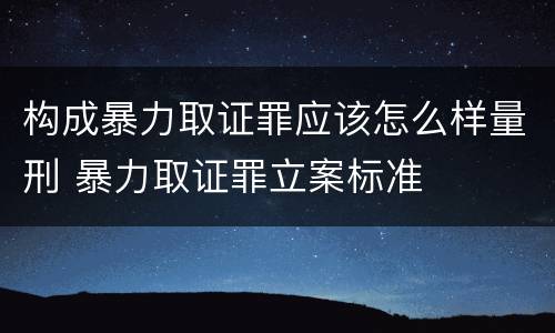 构成暴力取证罪应该怎么样量刑 暴力取证罪立案标准