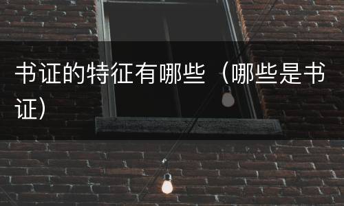 书证的特征有哪些（哪些是书证）