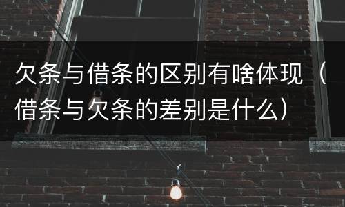 欠条与借条的区别有啥体现（借条与欠条的差别是什么）