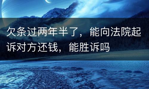 欠条过两年半了，能向法院起诉对方还钱，能胜诉吗
